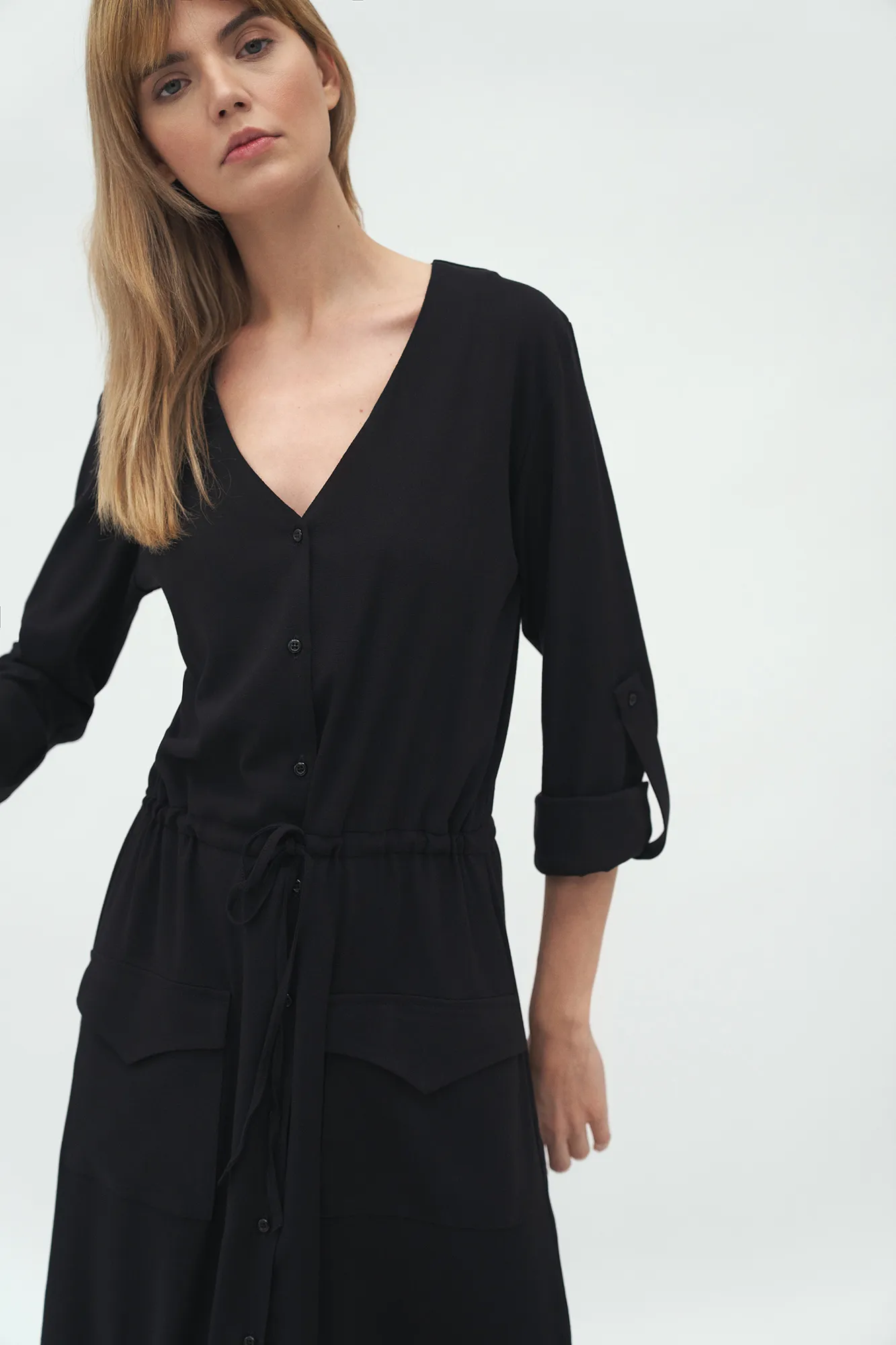 black with - Long Nife dress pockets